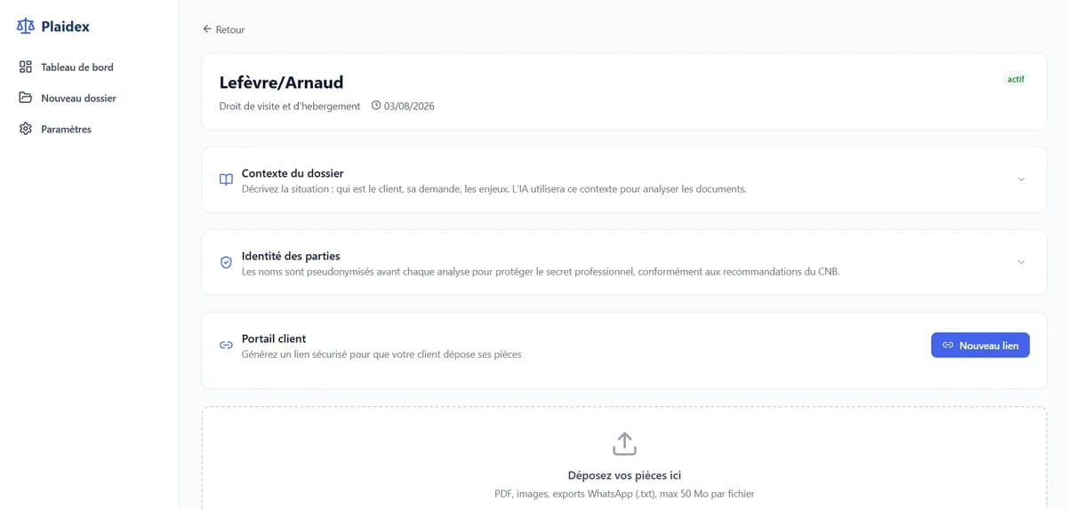 Detail d'un dossier