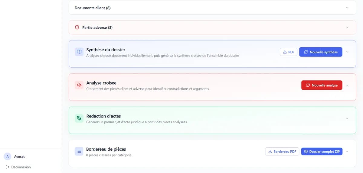 Fonctionnalites Plaidex
