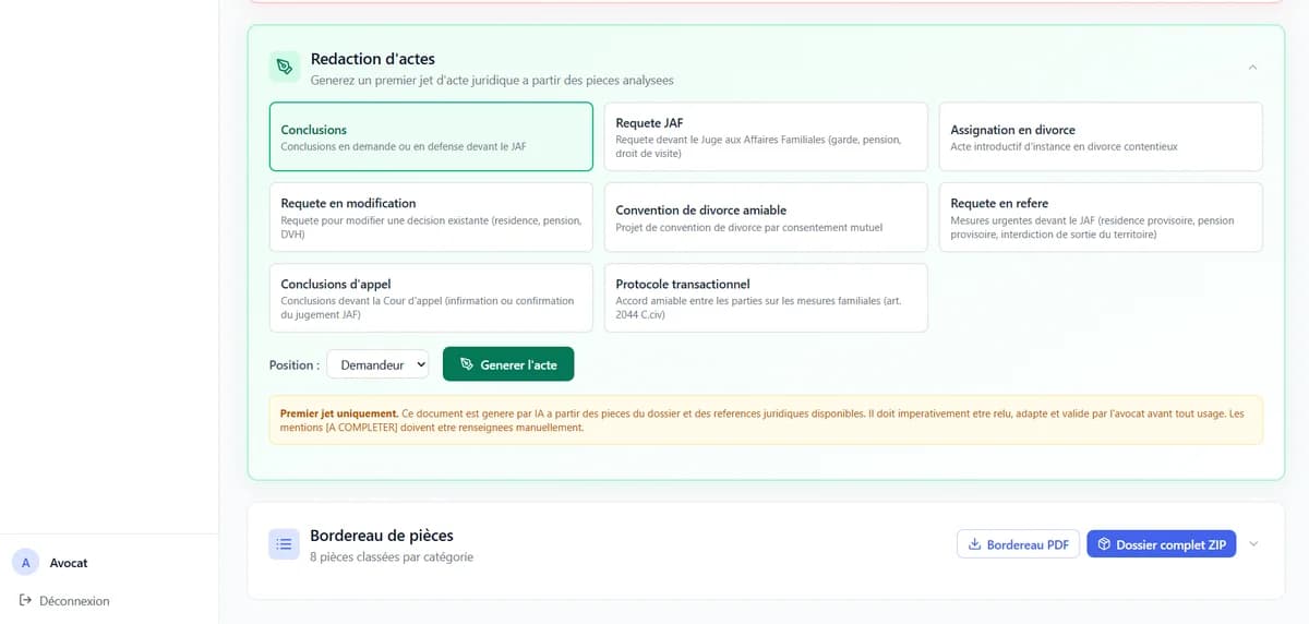 Redaction d'actes